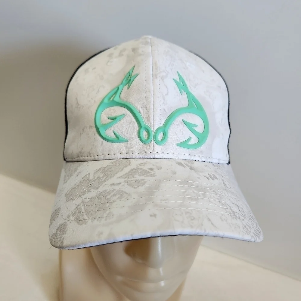 Realtree Women's White Gray Camo Teal Fishing Mesh Baseball Hat Cap